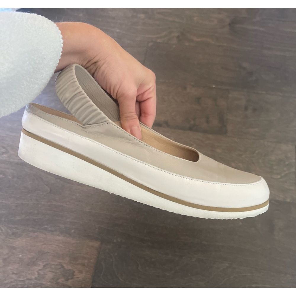 Women's Beige Slingback Platform Flats - Picture 8 of 10